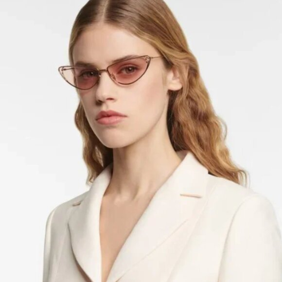 NEW AUTHENTIC DIOR WOMEN CAT EYE PURPLE SUNGLASSES MISSDIOR B1U B0L0 Gold/Purple